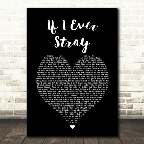 Frank Turner If I Ever Stray Black Heart Song Lyric Art Print