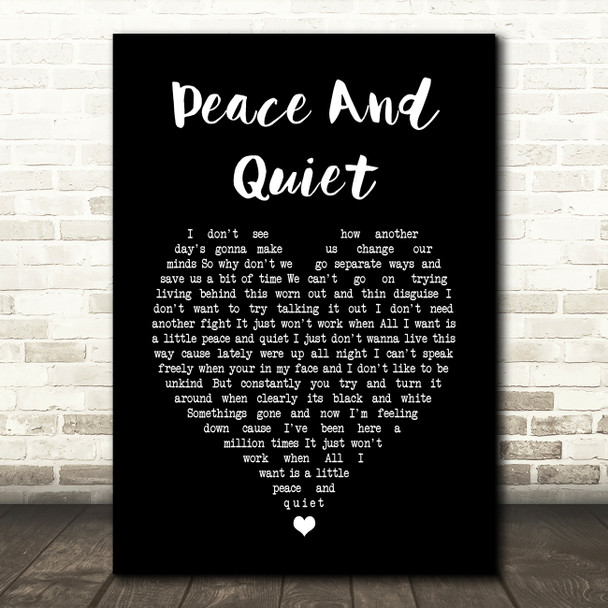 The Rifles Peace And Quiet Black Heart Song Lyric Art Print