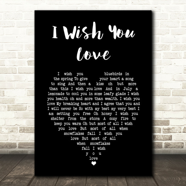 Sam Cooke I Wish You Love Black Heart Song Lyric Art Print