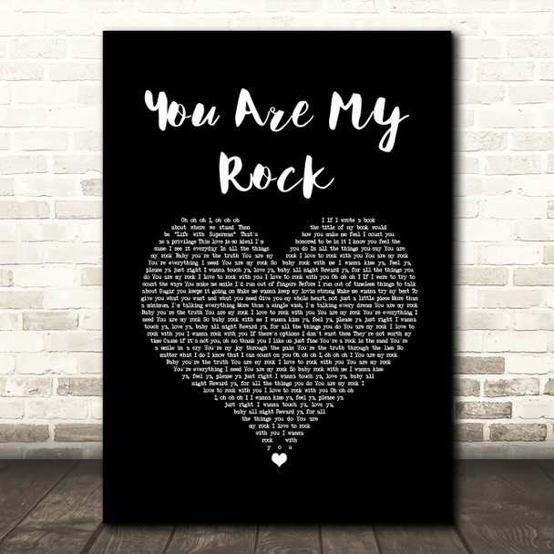 Beyonce You Are My Rock Black Heart Song Lyric Art Print