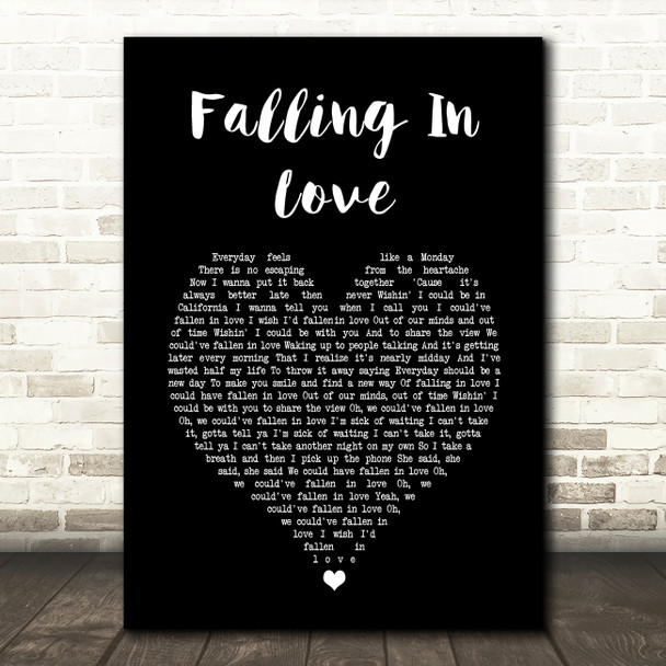 McFly Falling In Love Black Heart Song Lyric Art Print