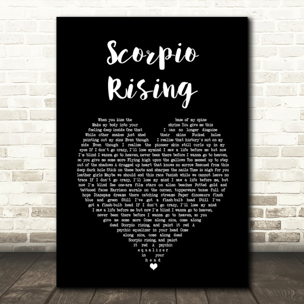 Death in Vegas Scorpio Rising Black Heart Song Lyric Art Print