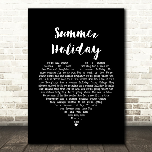 Cliff Richard Summer Holiday Black Heart Song Lyric Art Print