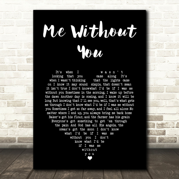 Katie Herzig Me Without You Black Heart Song Lyric Art Print