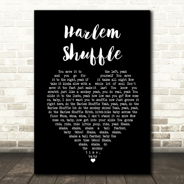 Bob & Earl Harlem Shuffle Black Heart Song Lyric Art Print