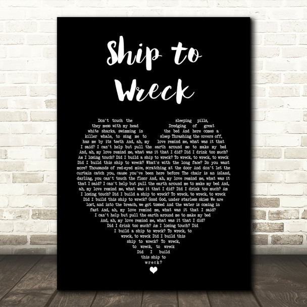 Florence + the Machine Ship to Wreck Black Heart Song Lyric Art Print