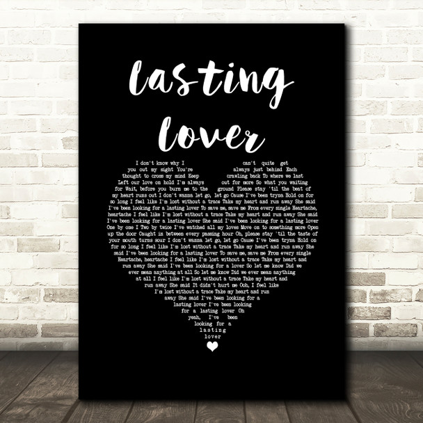 Sigala & James Arthur Lasting Lover Black Heart Song Lyric Art Print