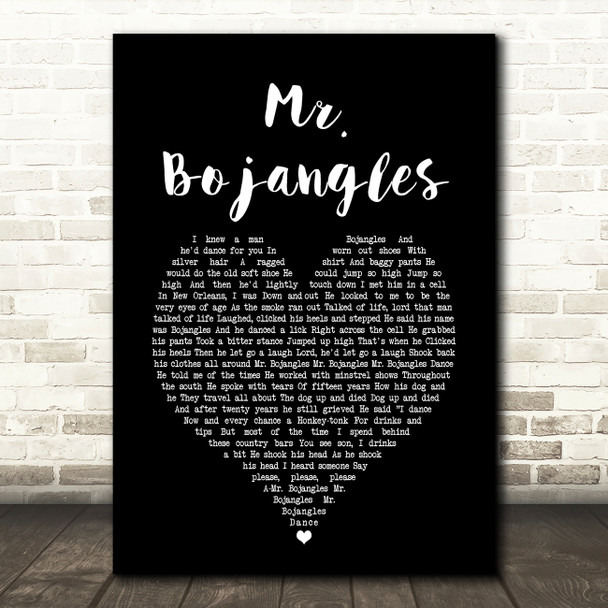 Sammy Davis Jr Mr. Bojangles Black Heart Song Lyric Art Print