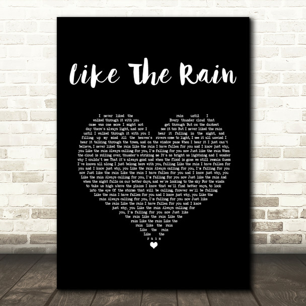 Clint Black Like The Rain Black Heart Song Lyric Art Print