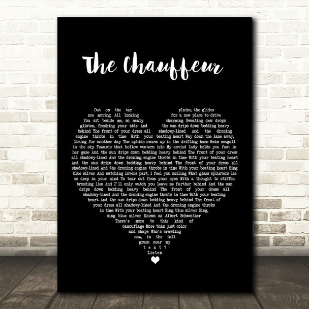 Duran Duran The Chauffeur Black Heart Song Lyric Art Print