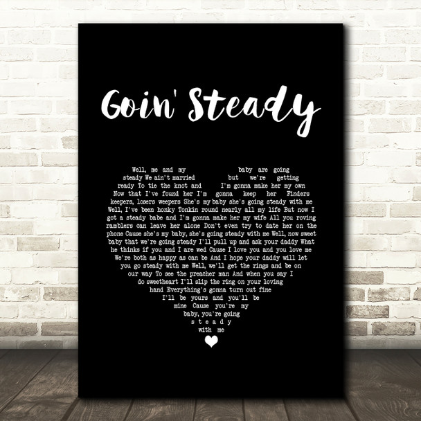 Faron Young Goin' Steady Black Heart Song Lyric Art Print