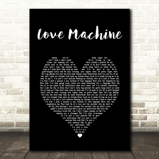 Girls Aloud Love Machine Black Heart Song Lyric Art Print