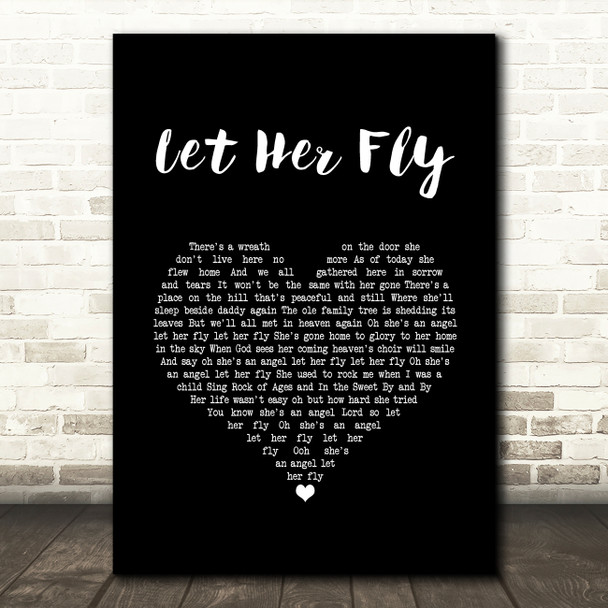 Loretta Lynn, Dolly Parton & Tammy Wynette Let Her Fly Black Heart Song Lyric Art Print