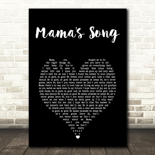 Carrie Underwood Mama's Song Black Heart Song Lyric Art Print