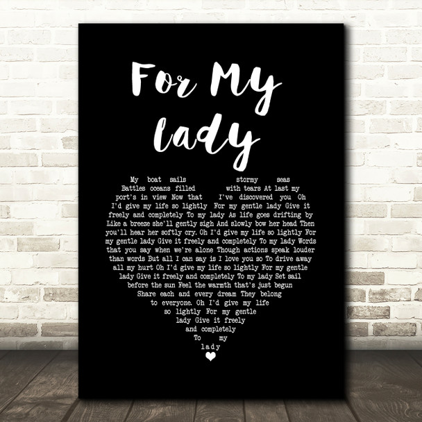The Moody Blues For My Lady Black Heart Song Lyric Art Print