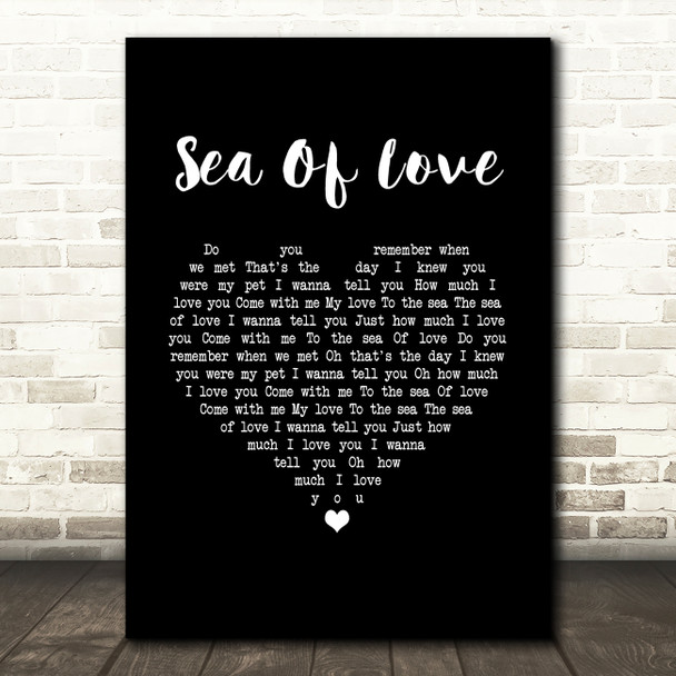 Phil Phillips Sea Of Love Black Heart Song Lyric Art Print