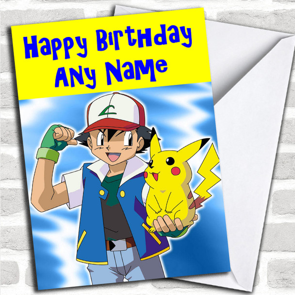Pokemon & Pikachu Personalized Birthday Card