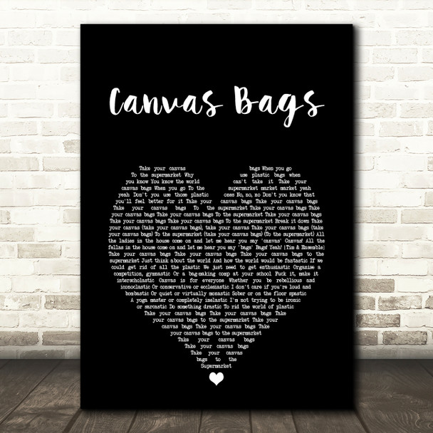 Tim Minchin Canvas Bags Black Heart Song Lyric Art Print