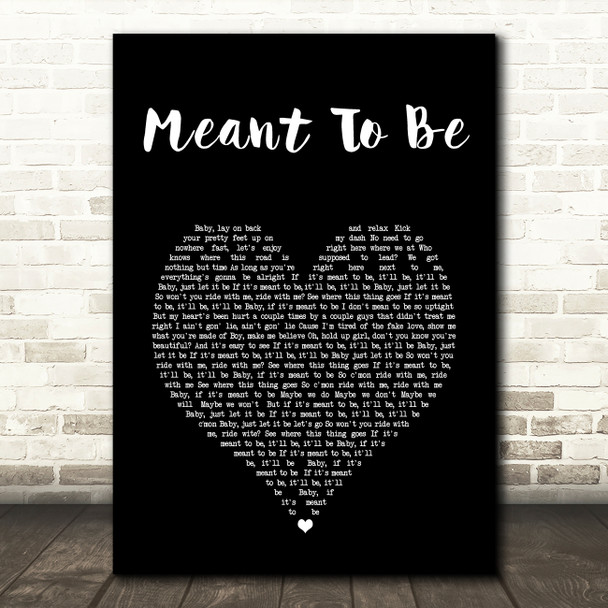 Bebe Rexha Meant To Be Black Heart Song Lyric Art Print