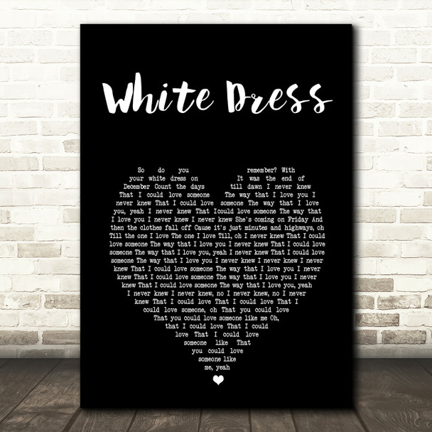 Ben Rector White Dress Black Heart Song Lyric Art Print