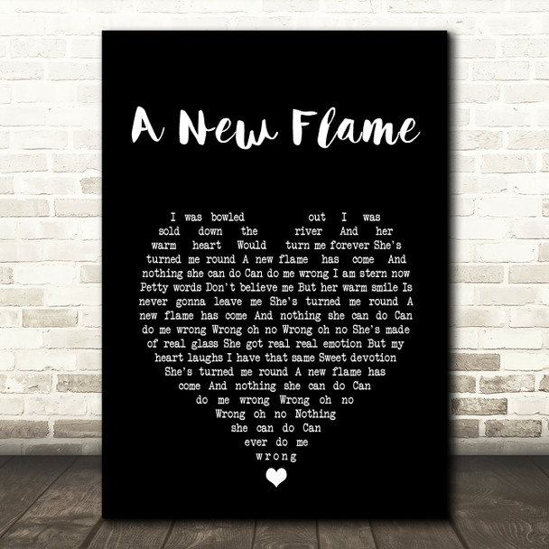Simply Red A New Flame Black Heart Song Lyric Art Print