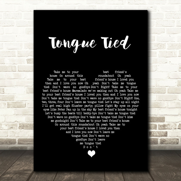 Grouplove Tongue Tied Black Heart Song Lyric Art Print