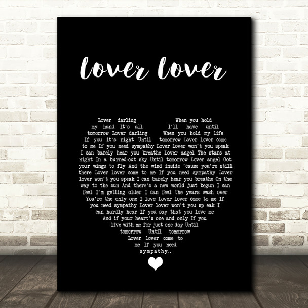 James iha Lover Lover Black Heart Song Lyric Art Print