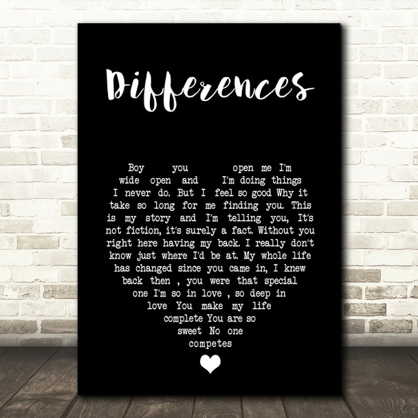 Ginuwine Differences Black Heart Song Lyric Art Print