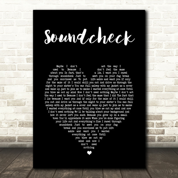 Catfish And The Bottlemen Soundcheck Black Heart Song Lyric Art Print