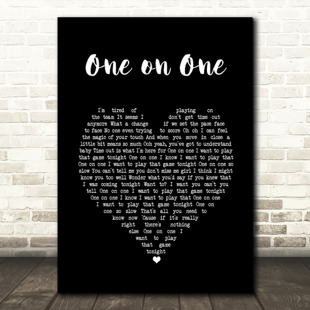 Hall & Oates One on One Black Heart Song Lyric Art Print