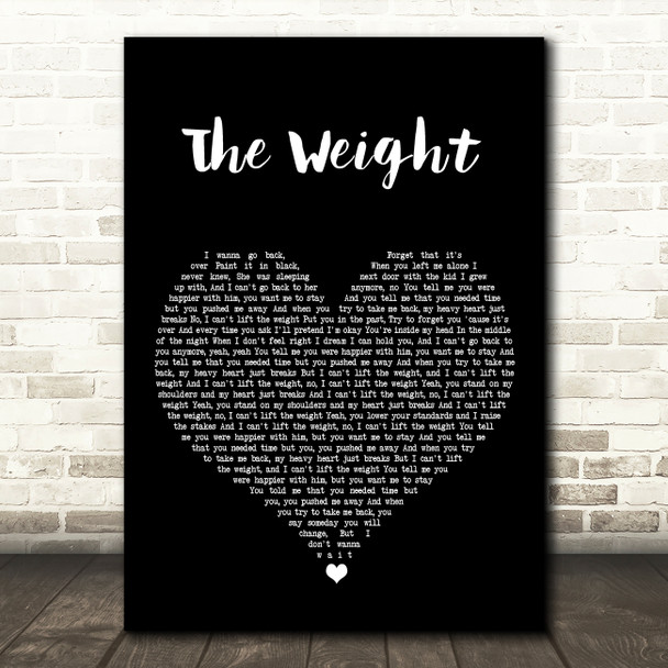 Shawn Mendes The Weight Black Heart Song Lyric Art Print