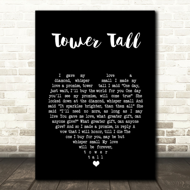 Gene Pitney Tower Tall Black Heart Song Lyric Art Print