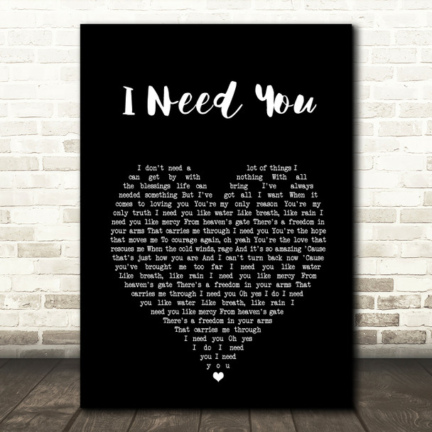 LeAnn Rimes I Need You Black Heart Song Lyric Art Print