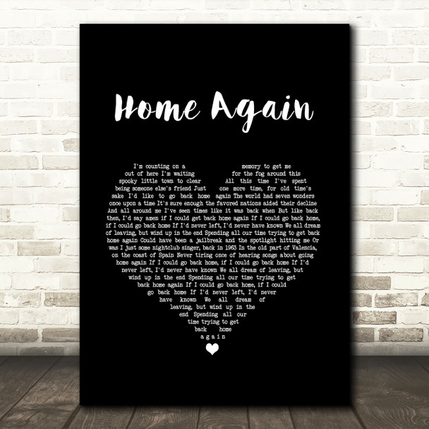 Elton John Home Again Black Heart Song Lyric Art Print