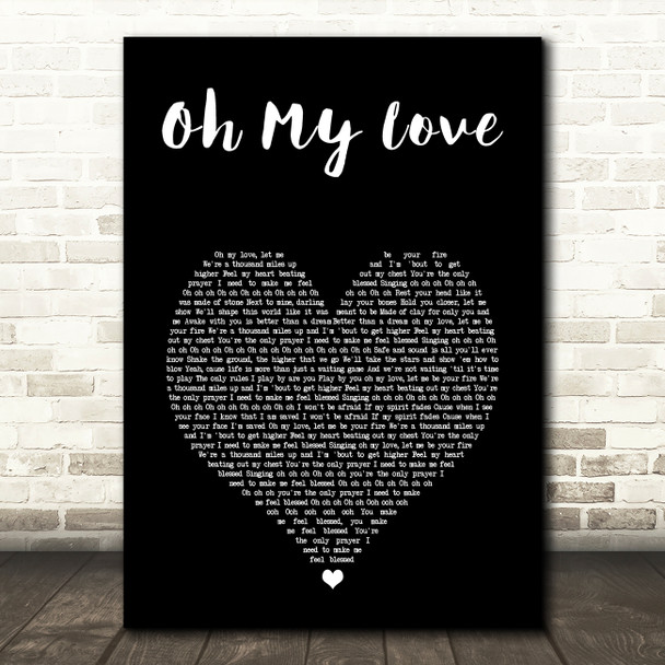 The Score Oh My Love Black Heart Song Lyric Art Print