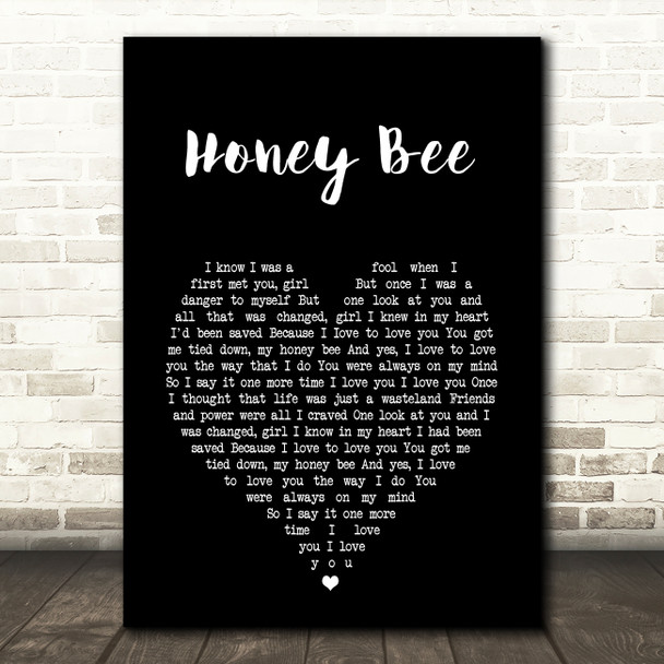 The Kooks Honey Bee Black Heart Song Lyric Art Print