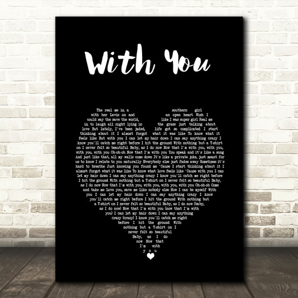 Jessica Simpson With You Black Heart Song Lyric Art Print