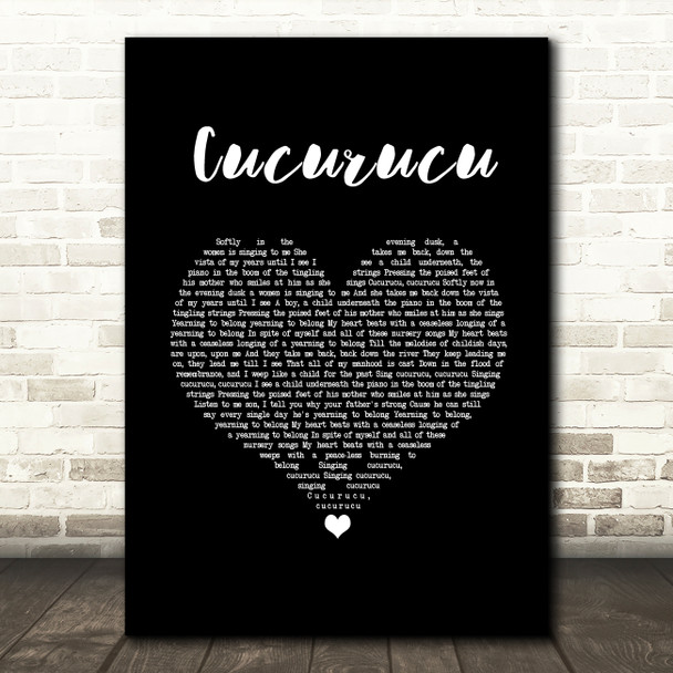 Nick Mulvey Cucurucu Black Heart Song Lyric Art Print