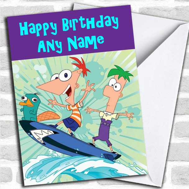 Phineas & Ferb Personalized Birthday Card