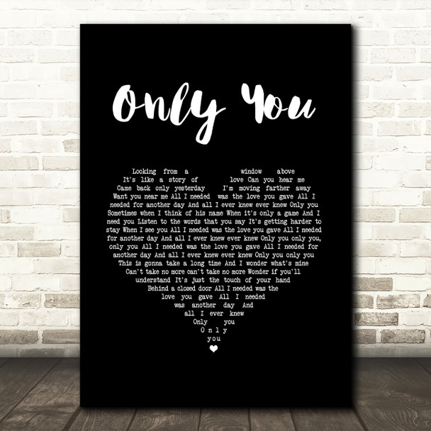 Becky Hill Only You Black Heart Song Lyric Art Print