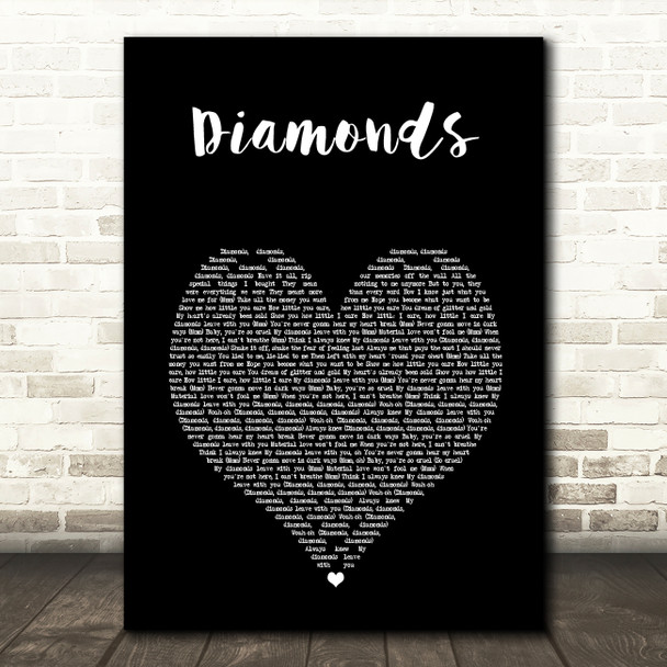 Sam Smith Diamonds Black Heart Song Lyric Art Print
