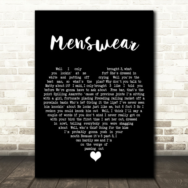 The 1975 Menswear Black Heart Song Lyric Art Print