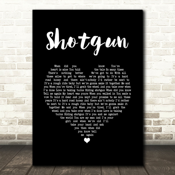 Sean McConnell Shotgun Black Heart Song Lyric Art Print