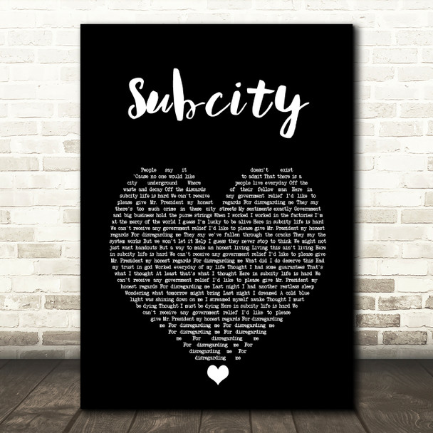 Tracy Chapman Subcity Black Heart Song Lyric Art Print
