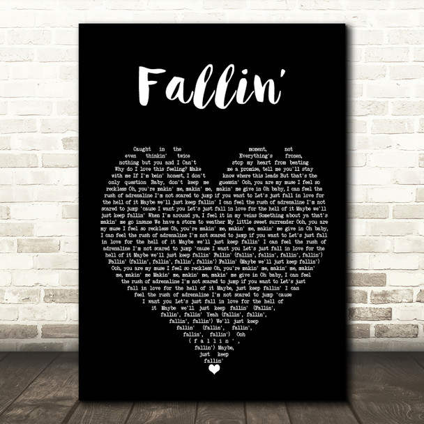Why Don't We Fallin Black Heart Song Lyric Art Print