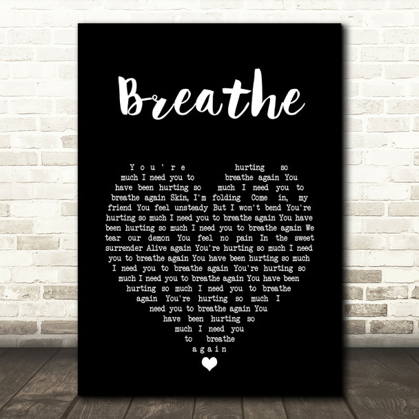 CamelPhat, Breathe Black Heart Song Lyric Art Print