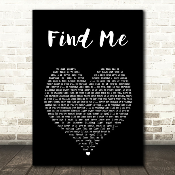 Sigma Find Me Black Heart Song Lyric Art Print