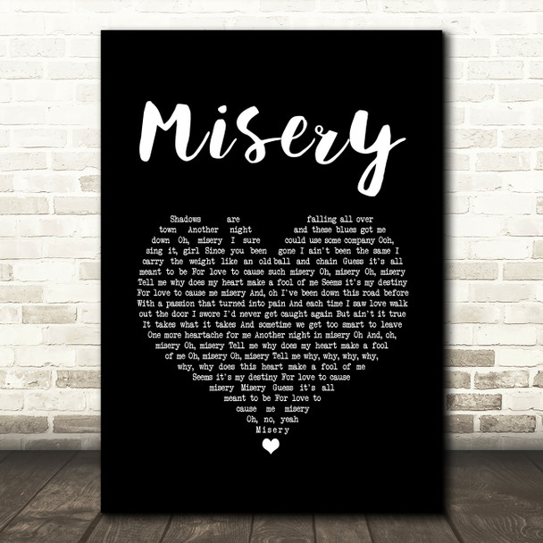 Pink feat. Steven Tyler Misery Black Heart Song Lyric Art Print