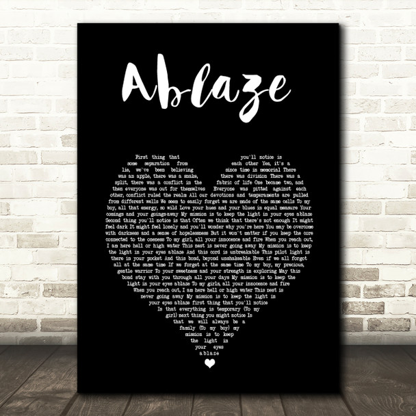 Alanis Morissette Ablaze Black Heart Song Lyric Art Print