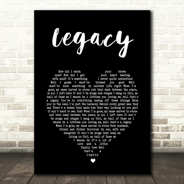 Cadillac Three Legacy Black Heart Song Lyric Art Print